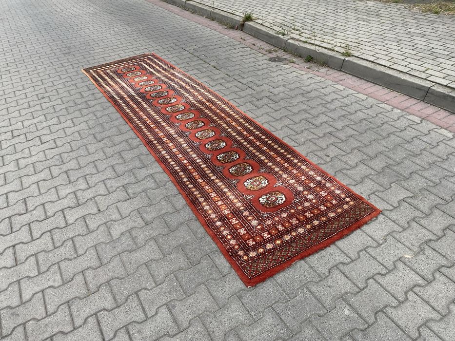 370x100 Dywan Chodnik Perski Buchara ręcznie tkany