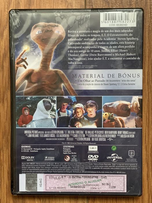 E.T. - O Extra-Terrestre - Spielberg - dvd - Selado