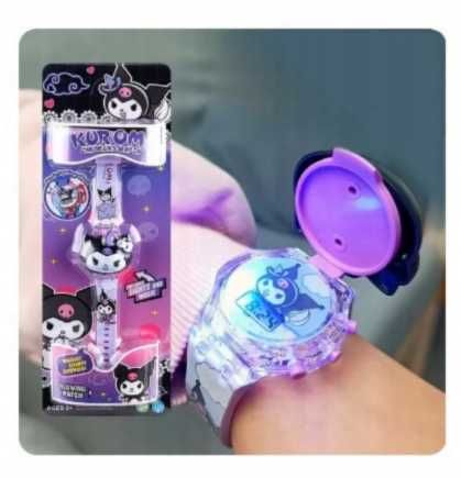 Kuromi Sanrio zegarek cyfrowy melodia światło Kawaii Hello Kitty