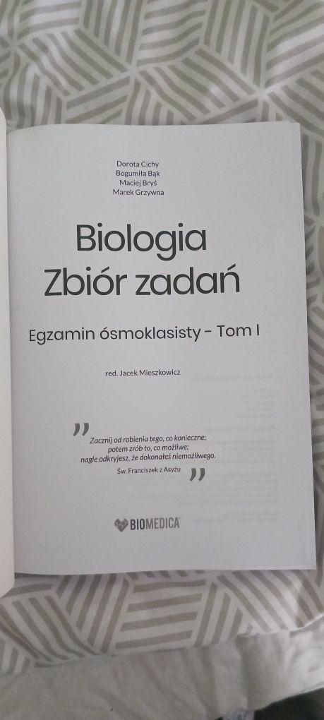 Zbiór zadań biomedica biologia egzamin ósmoklasisty część 1