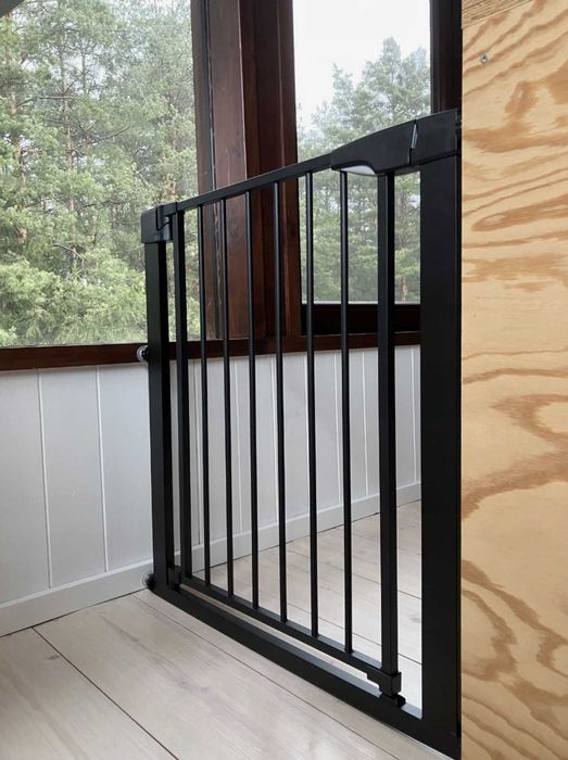 NOWA Bramka Rozporowa 75–110 cm Czarna Dla Dzieci Bezpieczna Solidna