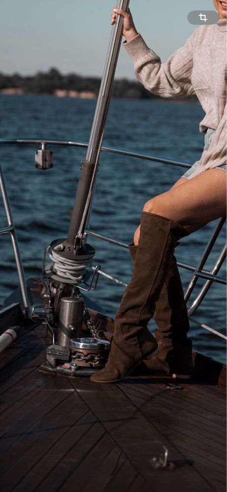 Ботфорти сапоги   Massimo  Dutti натуральний замш 39/40