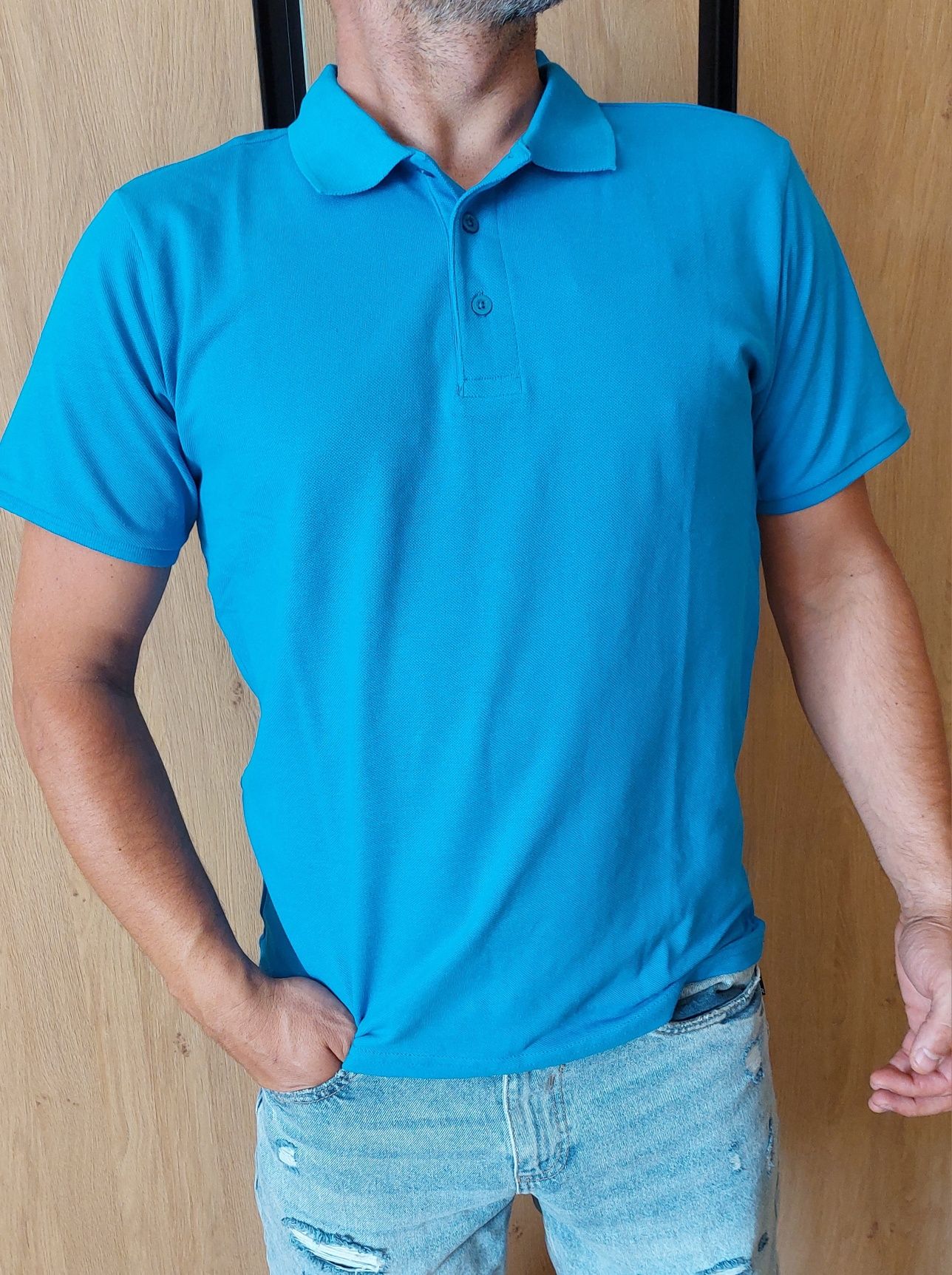 Polo koszulka T-shirt niebieska nowa M högert Tobias