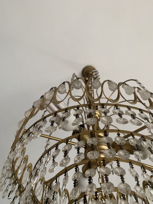 CANDEEIRO DE CRISTAL DOURADO - de 1990