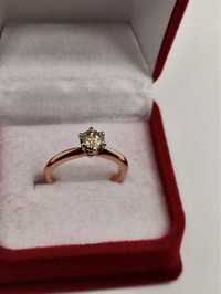 Золотое кольцо 585 пробы с бриллиантом 0.53 карата сертификат