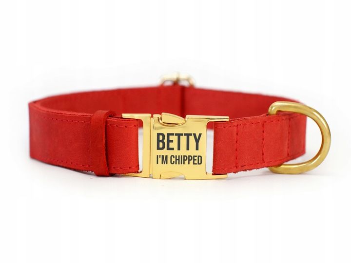 Obroża Dla Psa Skórzana Z Grawerem R. Xl Czerwony