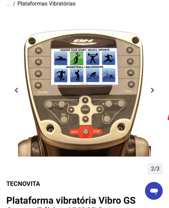 Equipamento plataforma sport