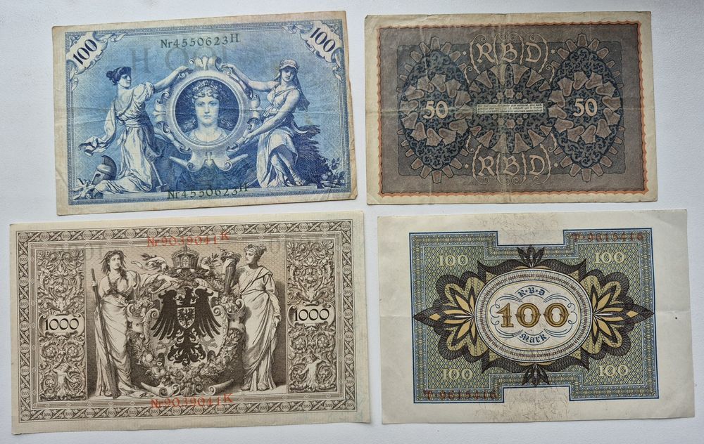 Набір банкнот Німеччини 1908 - 1937 років 13 бон