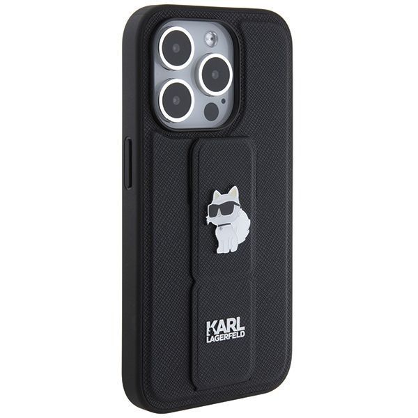 Karl Lagerfeld Etui iPhone 14 Pro 6.1" Gripstand Saffiano - Czarny