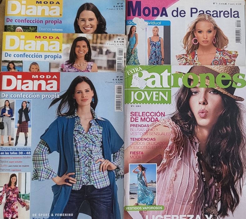 Revistas com modelos de costura Diana e Patrones