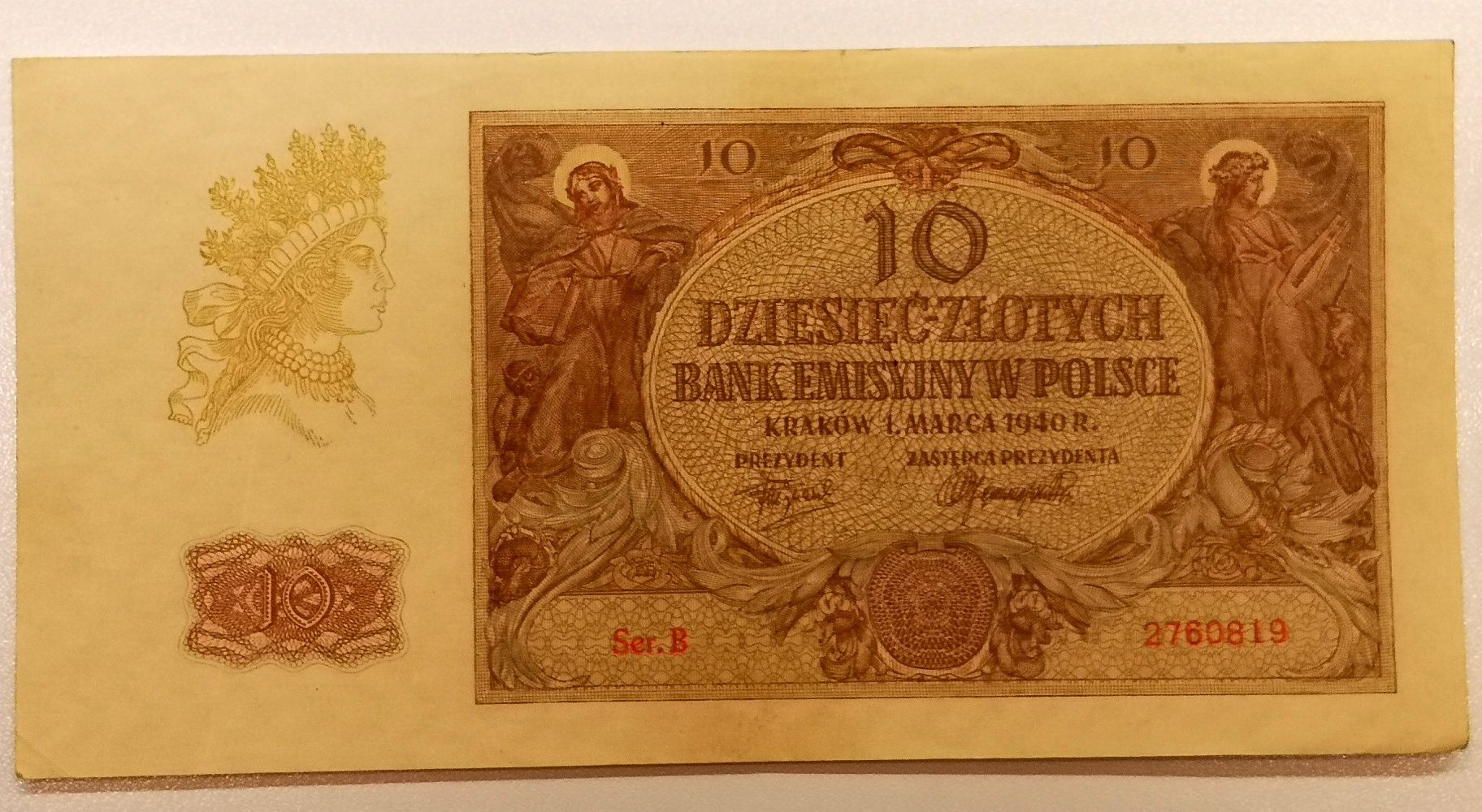 Banknot GG 10zl 1940r seria B