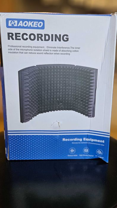 Aokeo Osłona izolacyjna, profesjonalna osłona mikrofonu, składany.