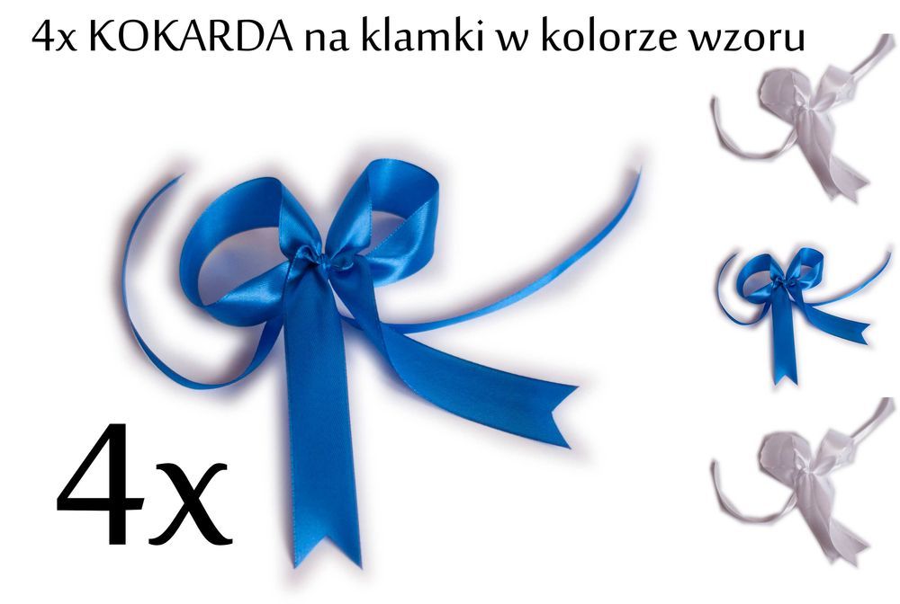 Piękna GRANATOWA dekoracja na samochód WESELNY Ozdoba nr 146