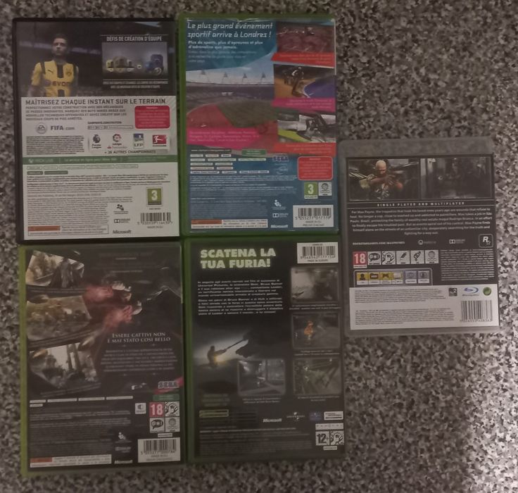 Conjunto de 5 jogos Playstation 3/Xbox 360/Xbox classic