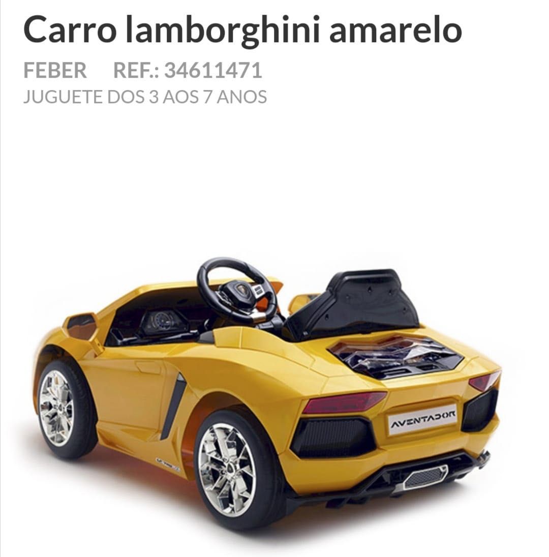 Carrinho  lamborghini com controlo parental