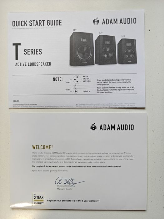 Adam T7V пара, студійні монітори