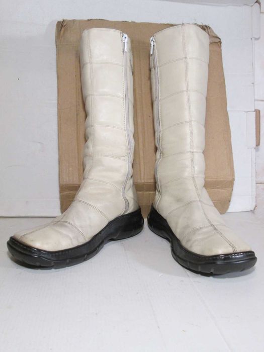 Сапоги женские зимние кожа белые 39 размер Италия MIRA