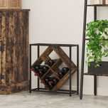 vidaXL Stojak na wino dąb dymiony 51x18x52,5 cm z litego drewna