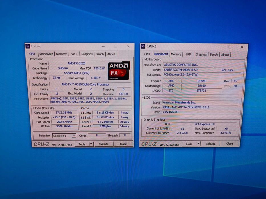 FX8320 Asus Sabertooth 990FX 8gb Ram