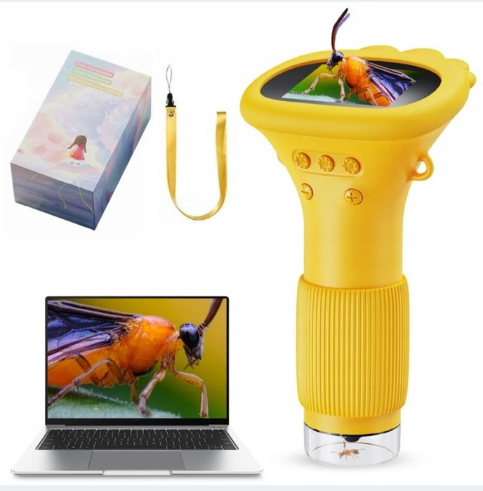 MIKROSKOP CYFROWY DLA DZIECI - super edukacyjny zestaw dziecięcy led