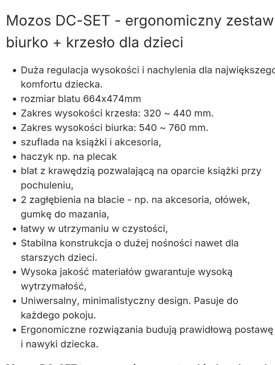 Biurko + krzesło dzieciece