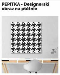 Wzór PEPITKA designerski obraz na płótnie loft NOWY