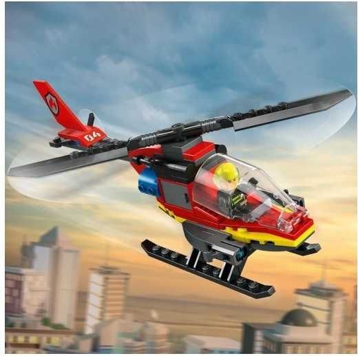 LEGO City. Strażacki helikopter ratunkowy. Obrotowe części. Wyrzutnie