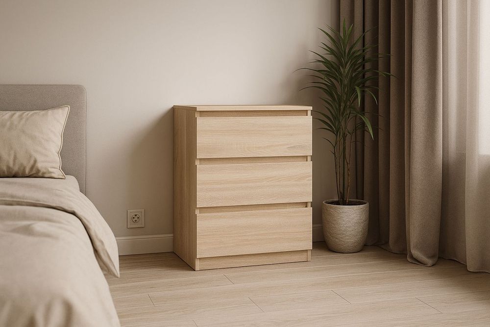 АКЦІЯ!!! Комод в спальню, офісний на 3 шухляди 60х40х77.4см БІЛИЙ