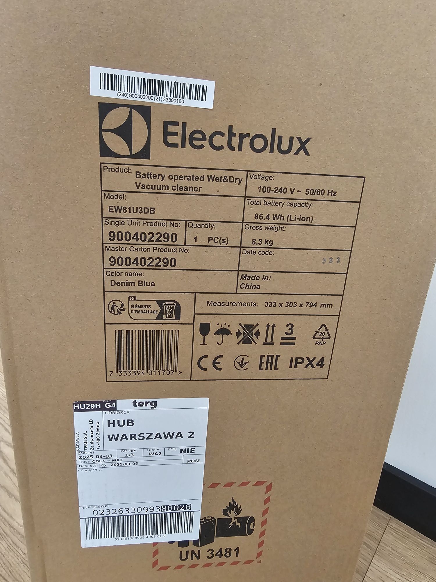 Odkurzacz elektrolux EW81U3DB