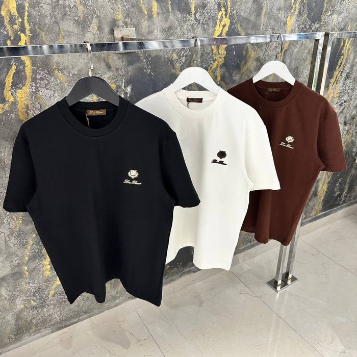 Loro piana футболка мужская унисекс оверсайз оригинал коричневая белая