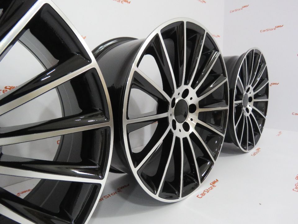 Jantes Look Mercedes Turbine 19 '' x 7.5 + 8.5j et45 5x112 Pretas e po