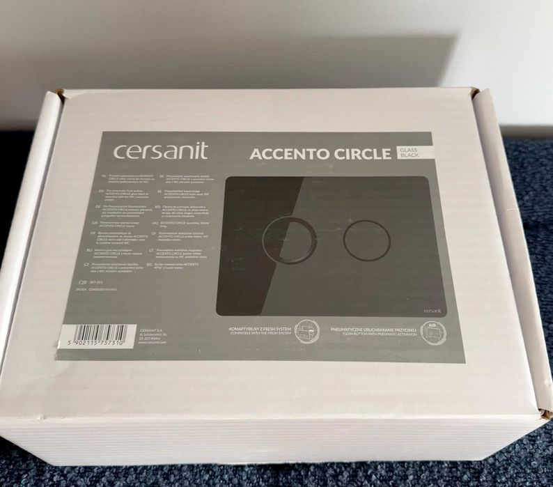 Przycisk wc Cersanit pneumatyczny accento circle czarny połysk s97-053