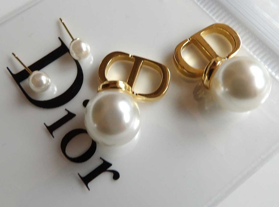 Dior kolczyki perły z przywieszką