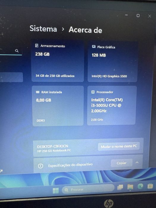 HP 250 G6 / i3 / 8 GB RAM / 250 GB SSD64740481661315124