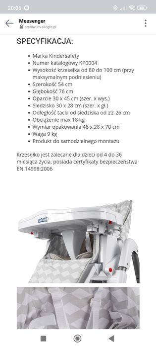 Krzesełko do karmienia