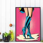 kolorowy plakat moda retro na ścianę do pokoju, plakat moda retro