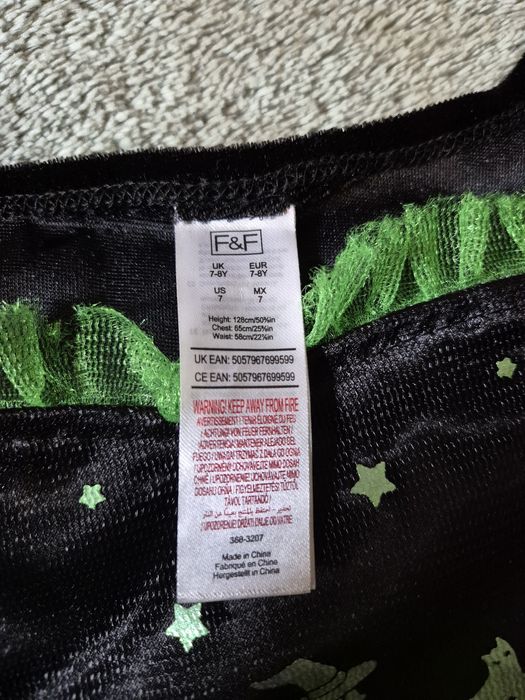 Kostium Halloween karnawał czarownica sukienka i kapelusz