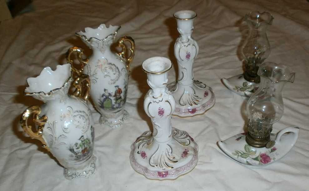 Piękny Porcelanowy Komplet w Stylu Miśnieńskim - "ROKOKO".