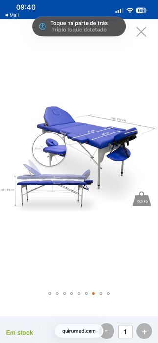 Marquesa de Massagem Dobrável Quirumed — NOVA, Embalada