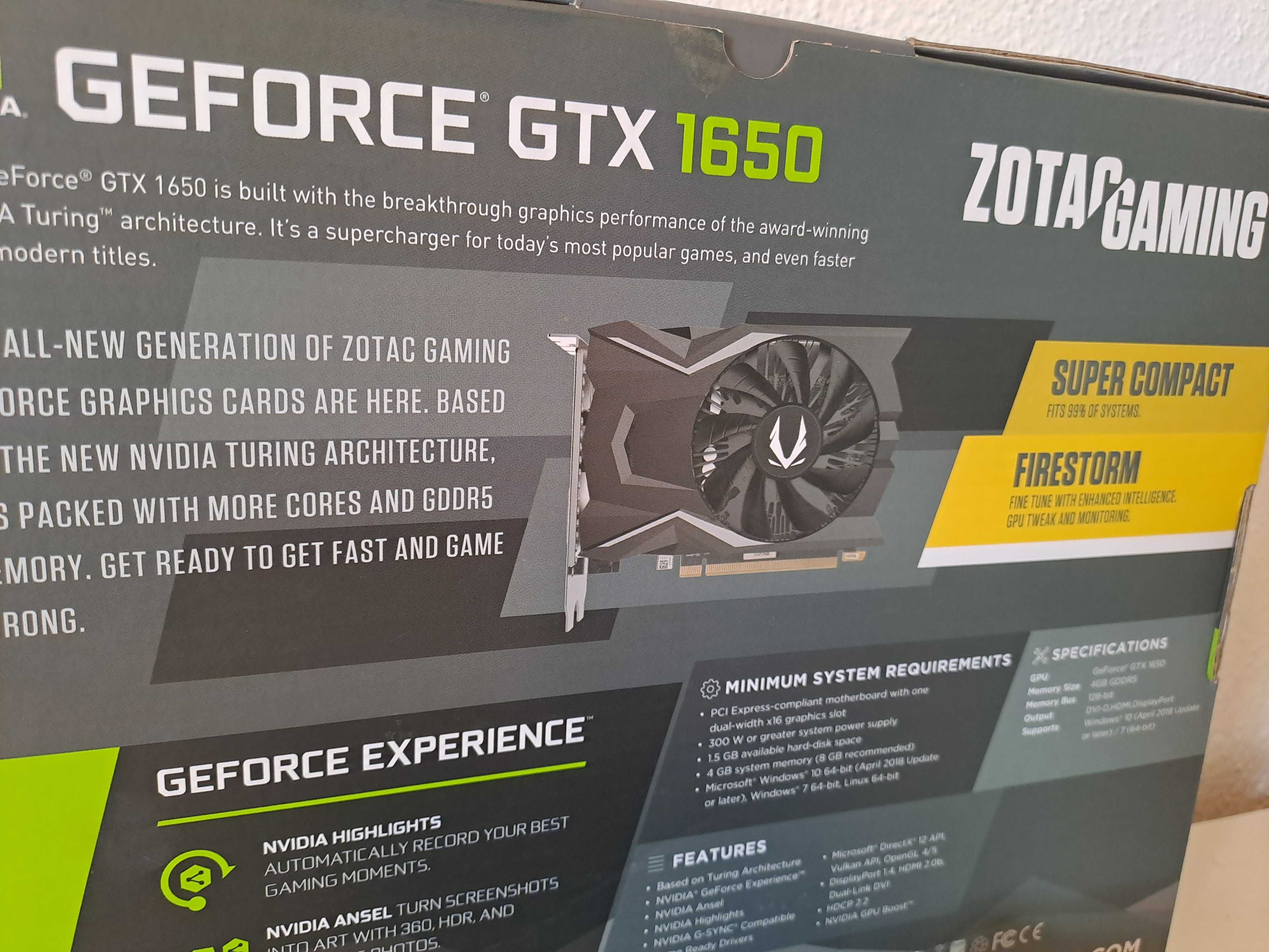 Placa gráfica Zotac Nvidia GeForce GTX 1650 4GB GDDR5