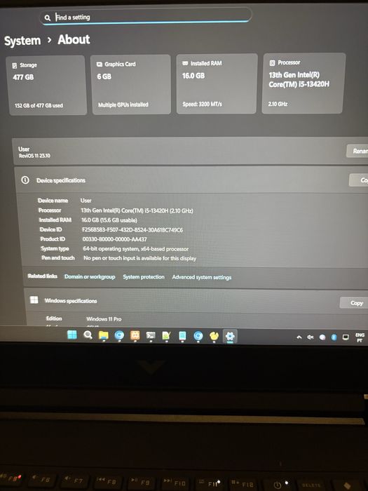 HP VICTUS 15-fa2705np (Intel i5-13420H, 16GB, RTX 4050ti) gaming