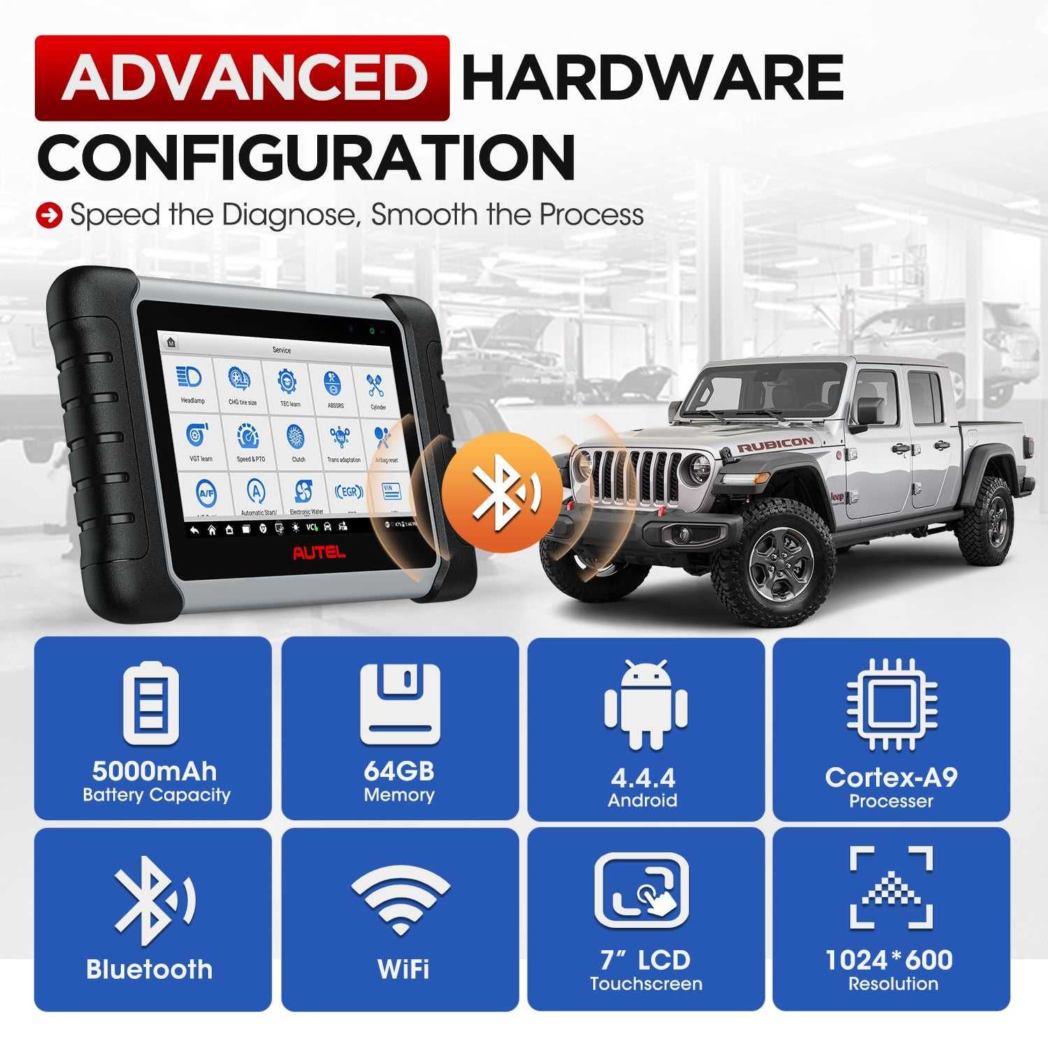 Autel MaxiCOM MK808BT PRO KIT Máq Diagnóstico OBD Original PT (NOVO)