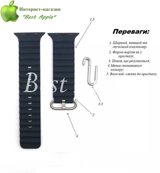 Ремінець Apple Ocean Band для Apple Watch Ultra|49mm |45mm|44mm|42mm