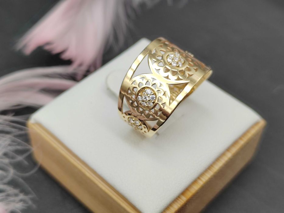 NOWY Zloty Pierścionek r14 / Złoto 585