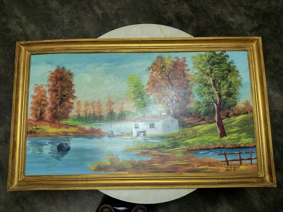 Quadro pintado sobre madeira