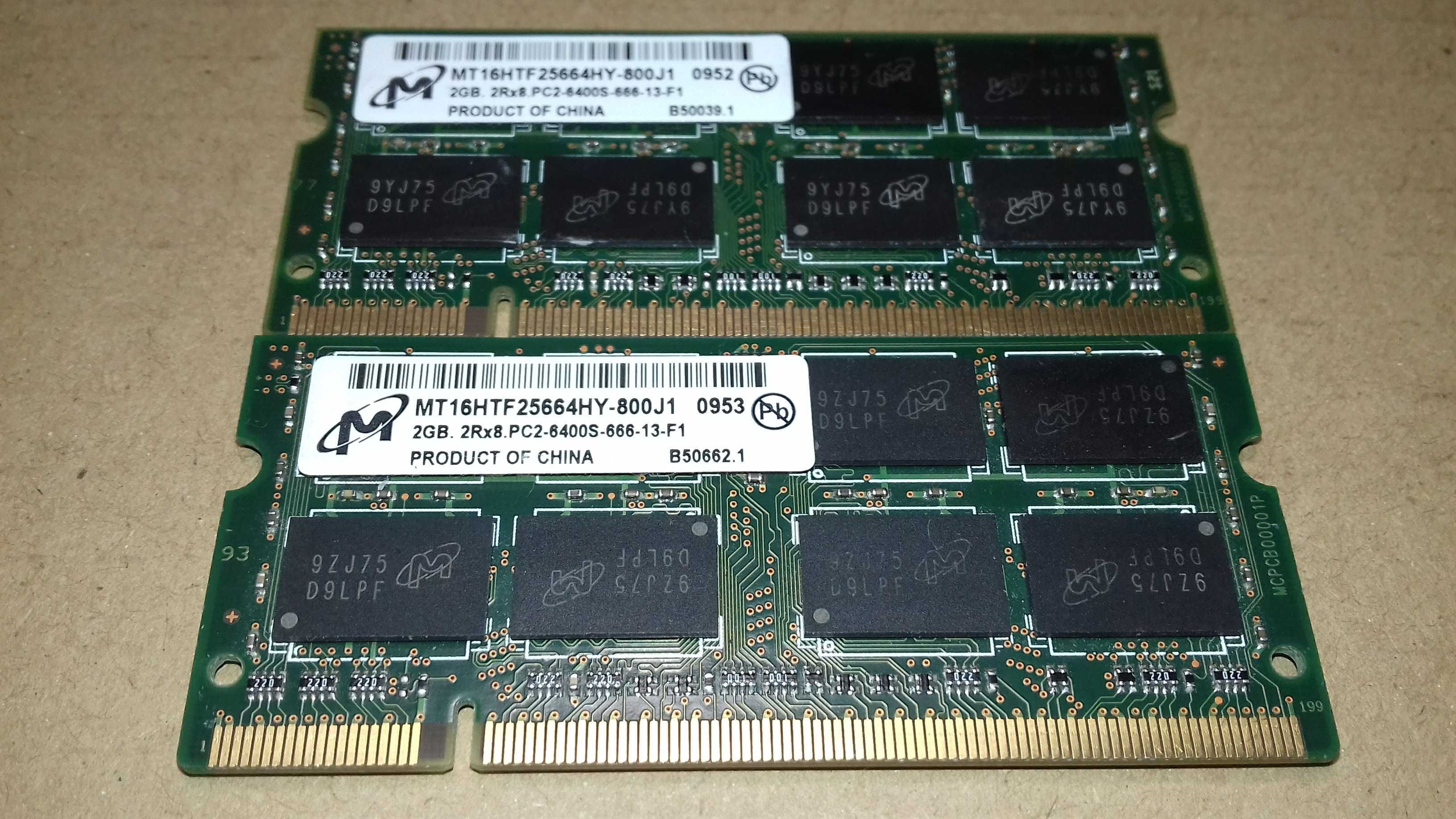 Память  - So-dimm DDR2 Micron 4Гб (2Gbx2шт) 800MHz