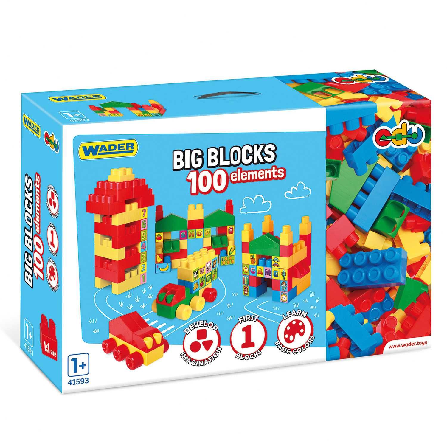 Duży zestaw Big Blocks klocki 100 elementów Wader