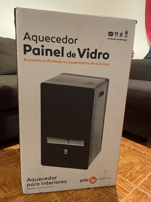 Aquecedor a gás galp chama azul vidro 3800W PRETO