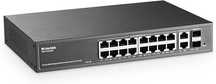 MokerLink 20-portowy gigabitowy przełącznik PoE,16x100/1000Mbps PoE+