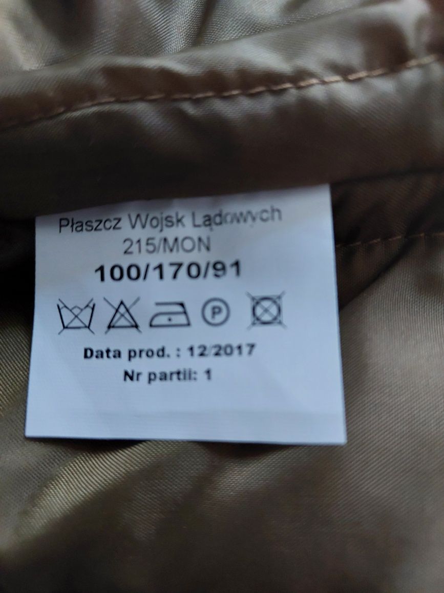 Płaszcz Wojsk Ladowych  wz 215/Mon rozmiar 100/170/91 Nowy wzór